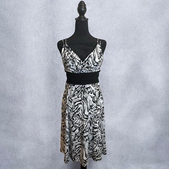 Vintage Y2K Evan-Picone Petite Animal Print Ruched Middle Knee Length Dress 6P - Picture 2 of 9